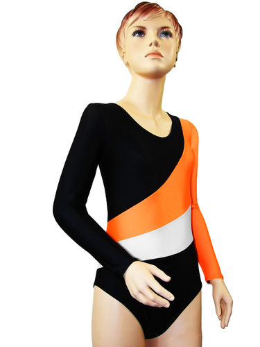 Gymnastikanzug "Diana" schwarz-orange-weiß