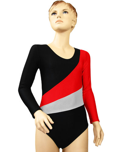 Gymnastikanzug "Diana" schwarz-rot-silber