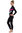 dreifarbiger Voltigieranzug lange Ärmel u. Beine RRV  Modell Emmi schwarz-pink-silber