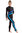 dreifarbiger Voltigieranzug lange Ärmel un Beine mit Steg RRV Modell Emmi schwarz-royalblau-türkis