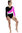 Damen Body dreifarbiges Modell Diana schwarz-pink-silber