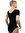 Kinder Gymnastikanzug Diana kurze Ärmel Schwarz-Orange-Weiß 140