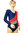 Kinder Body Diana Marine-Rot-Silber Größe 152