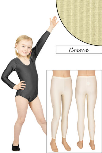 Kombipaket Kinder Leggings+Body mit langen Ärmeln Rundhals Creme Größe 140