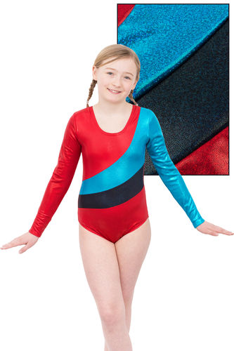 Holo Gymnastikanzug "Diana" rot-türkis-schwarz